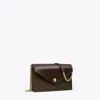 Tory Burch T Monogram Coated Canvas Envelope Chain Wallet In French Press