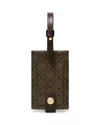 Tory Burch T Monogram Coated Canvas Luggage Tag In Brown