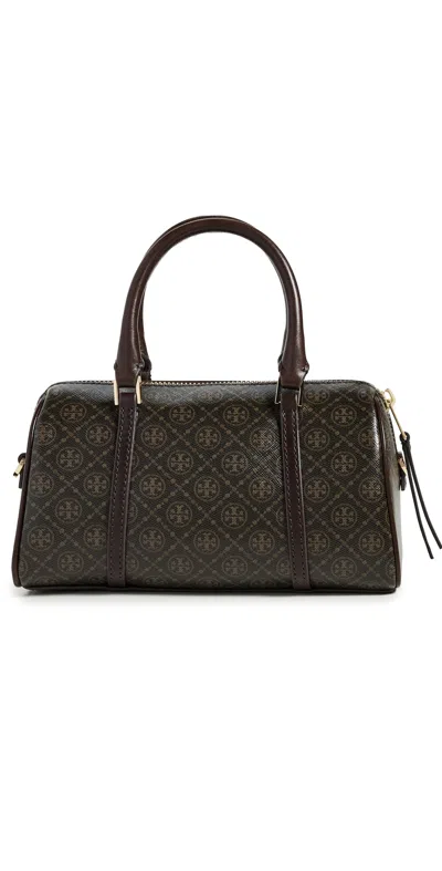 Tory Burch T Monogram Coated Canvas Mini Barrel Bag French Press