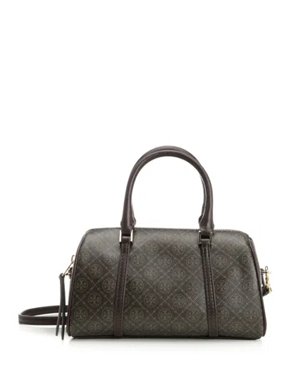 Tory Burch T Monogram Coated Canvas Mini Barrel Bag Handbags Beige