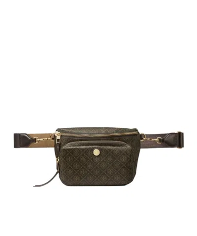 Tory Burch T Monogram Coated Canvas Mini Belt Bag In Brown