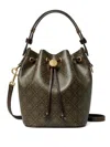 Tory Burch T Monogram Coated Canvas Mini Bucket Bag