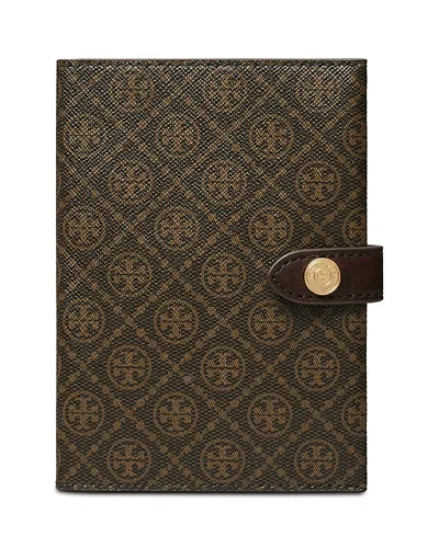 Tory Burch T Monogram Coated Canvas Passport Case In Brown
