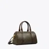 Tory Burch T Monogram Coated Canvas Petite Barrel Bag In French Press