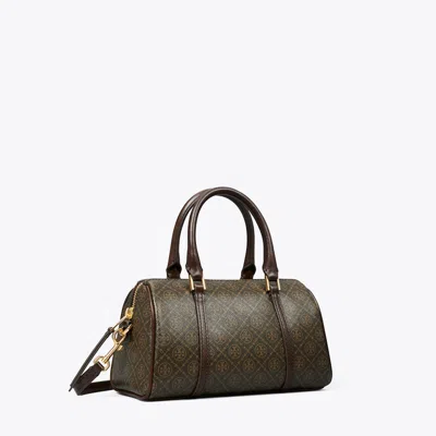 Tory Burch T Monogram Coated Canvas Petite Barrel Bag In French Press