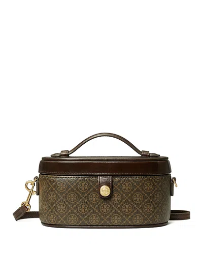 Tory Burch T Monogram Coated Canvas Vanity Case In French Press