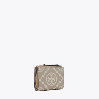 Tory Burch T Monogram Contrast Embossed Bi-fold Wallet In Longan/new Cream