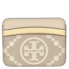 Tory Burch T Monogram Contrast Embossed Card Case In Sand