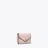 Tory Burch T Monogram Contrast Embossed Small Envelope Wallet In Powder Pink/new Cream