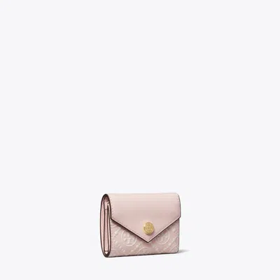 Tory Burch T Monogram Contrast Embossed Small Envelope Wallet In Neutral