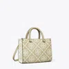 Tory Burch T Monogram Contrast Embossed Top-handle Tote In Sand