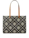 Tory Burch T Monogram Contrast Tote Bag In Black