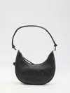 Tory Burch Leather T Monogram Crescent Shoulder Bag In Black