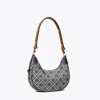 Tory Burch T Monogram Crescent Bag In Blue