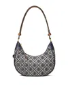Tory Burch T-monogram Jacquard Crescent Shoulder Bag In Tory Navy