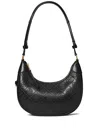 Tory Burch Leather T Monogram Crescent Shoulder Bag In Black