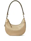 Tory Burch T Monogram Leather Crescent Shoulder Bag In Neutrals