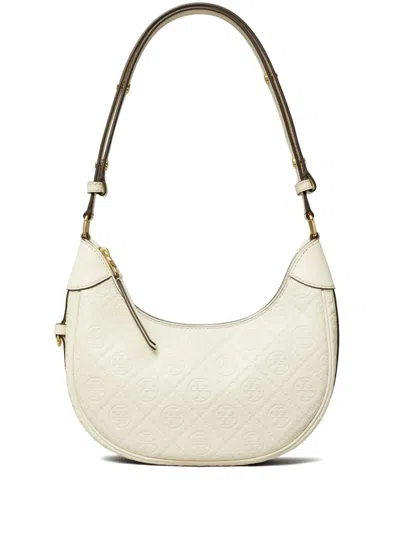 TORY BURCH T MONOGRAM CRESCENT SHOULDER BAG