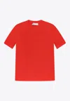 Tory Burch Monogram Short Sleeve T-shirt In Red