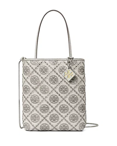 Tory Burch T Monogram Crossbody Tote In Gray