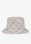 Tory Burch T Monogram Crystal-embellished Bucket Hat In Gray