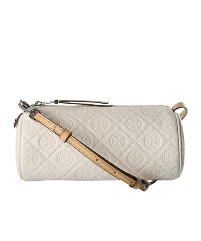 Tory Burch T Monogram Cylinder Bag In White