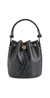 Tory Burch T Monogram Leather Bucket Bag In Black