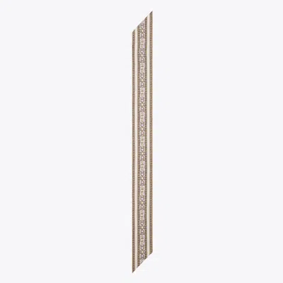 Tory Burch T Monogram Deco Ribbon Tie In Brown