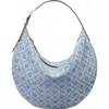 Tory Burch T Monogram Denim Balloon Bag In Blue