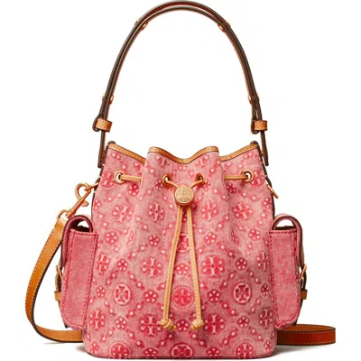 Tory Burch T Monogram Denim Bucket Bag
