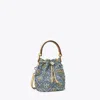 Tory Burch T Monogram Denim Embellished Mini Bucket Bag