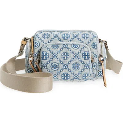 Tory Burch T Monogram Denim Pocket Crossbody Bag In Multi