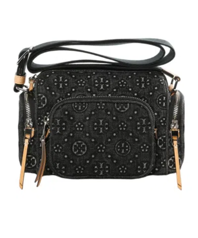 Tory Burch T Monogram Denim Pocket Crossbody Bag In Pink