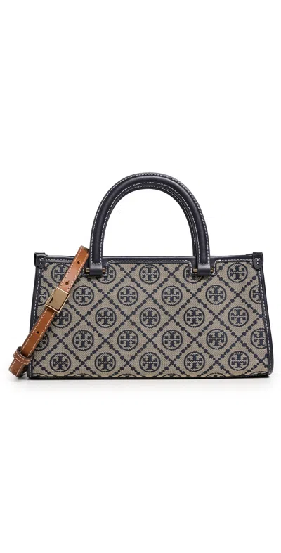 Tory Burch T Monogram East-west Tote Tory Navy In Blue
