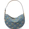 Tory Burch T Monogram Embellished Denim Shoulder Bag