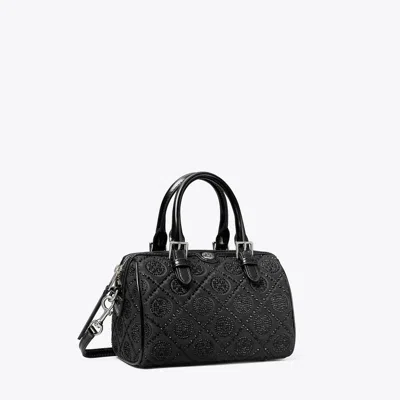 Tory Burch T Monogram Embellished Petite Barrel Bag In Black