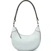 Tory Burch T-monogram Embossed Crescent Shoulder Bag In Ice Blue