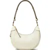 Tory Burch T-monogram Embossed Crescent Shoulder Bag In Light Cream