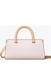 Tory Burch T Monogram-embossed E/w Tote Bag In Pink