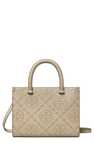 TORY BURCH TORY BURCH T MONOGRAM EMBOSSED JACQUARD SQUARE TOTE