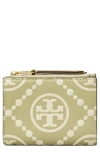 Tory Burch T Monogram Contrast Embossed Bi-fold Wallet In Olive Sprig