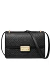 Tory Burch T-monogram Embossed Leather Shoulder Bag In Black