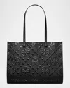 Tory Burch T Monogram Embossed Tote In Blackblack