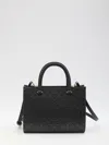 Tory Burch T Monogram Top-handle Embossed Tote In Black