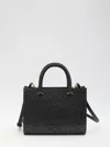 Tory Burch T Monogram Top-handle Embossed Tote In Black