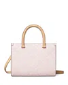 Tory Burch T Monogram Embossed Square Tote In Powder Pink