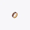 Tory Burch T Monogram Enamel Ring In Burgundy