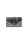 Tory Burch T Monogram Envelope Chain Wallet In Black
