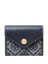 Tory Burch T Monogram Small Envelope Wallet In Blue