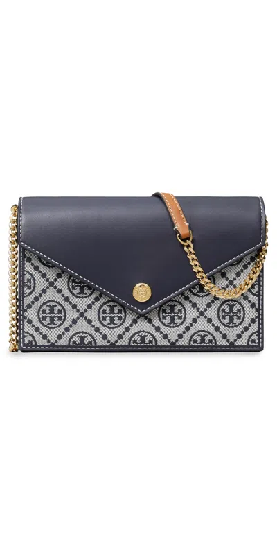 Tory Burch T Monogram Envelope Wallet On Chain Tory Navy In Blue